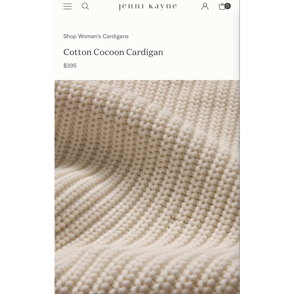 NWT Jenni Kayne Cotton Cocoon Cardigan Ivory XS (Fits up to xl!) - Picture 4 of 6